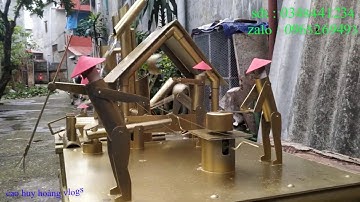 tes tiểu cảnh guồng nước cao 75cm rộng 1m2 tập 38