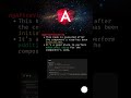 What is afterViewInit & afterViewChecked?#shotrs #angular #typescript #javascript #coding #interview