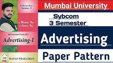 Sybcom-Sem-3|Advertising|Paper Pattern|Advertising|Important question|Mumbai University|