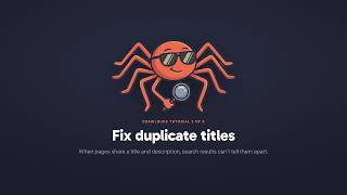 Fix duplicate titles | CrawlDude SEO tutorial 3