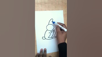 Easy rabbit drawing for beginners| Rabbit Drawing Easy Trick | Cute Bunny #shorts