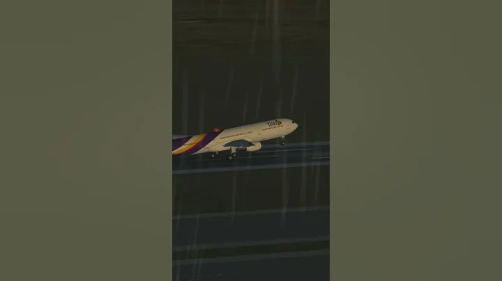 [Flightgear] Thai A330 at Rainy Suvarnabhumi #flightgear #a330 #landing #bangkok #thaiairways