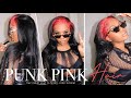 HOT PINK HAIR COLOR + LAYERS, START TO FINISH MELT YOUR LACE  FRONTAL INSTALL 2022! ft. Tinashe Hair