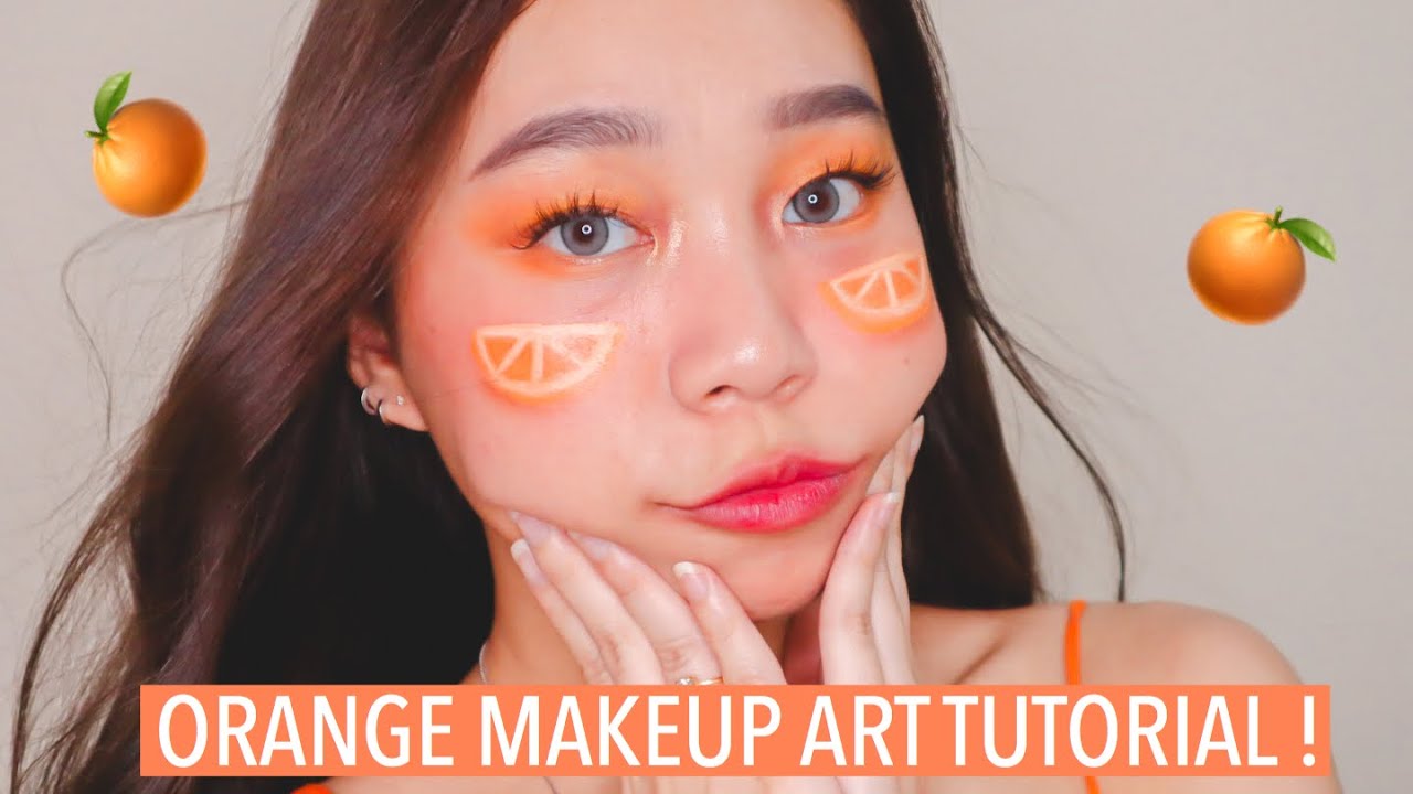 Tutorial Art Makeup Jeruk super gampang!🍊💖 | adelintiro
