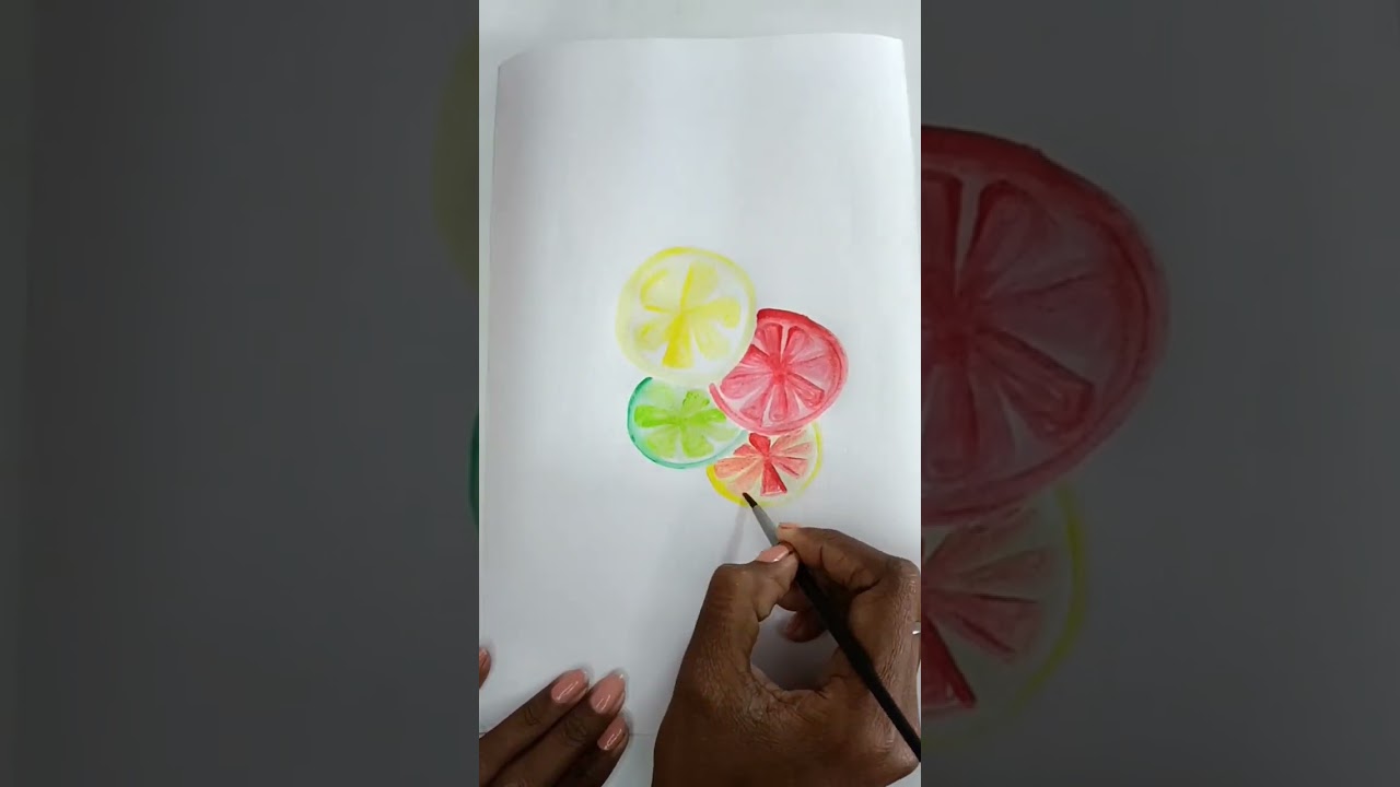 watercolor citrus fruit painting 🖌️🎨