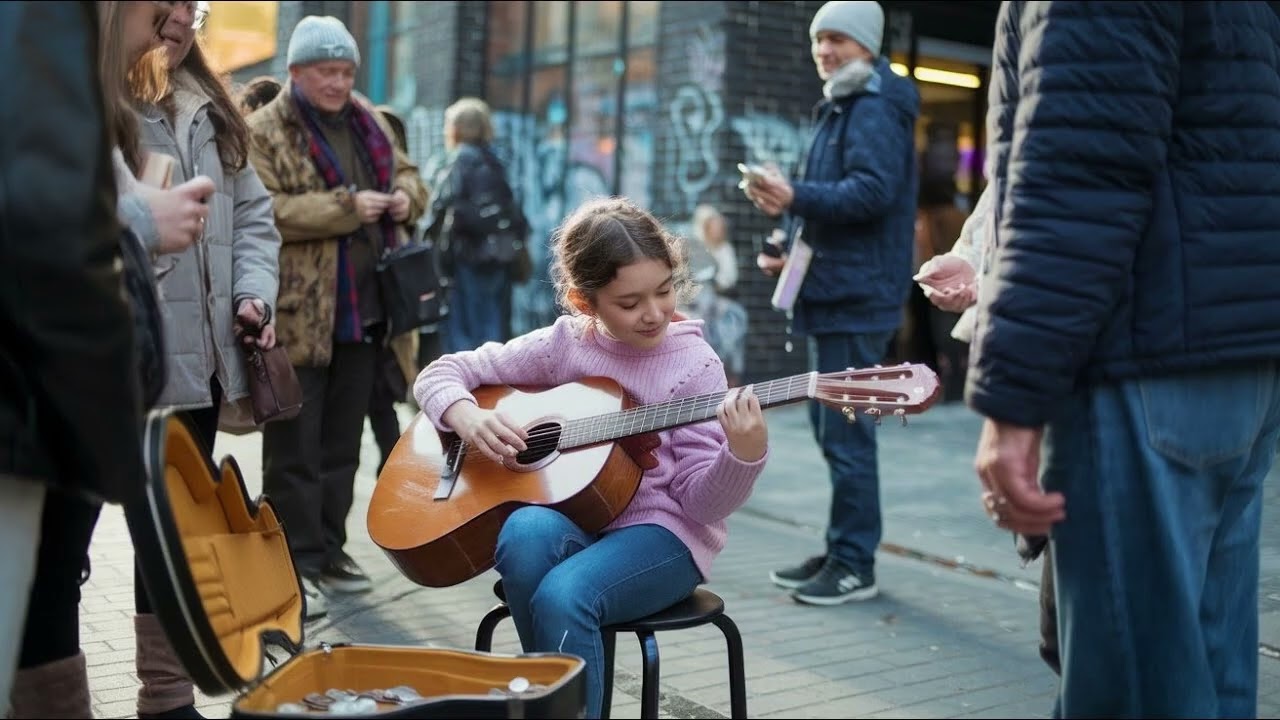 Девушка играет на гитаре на улице; она не знала, что этот жест изменит ее жизнь