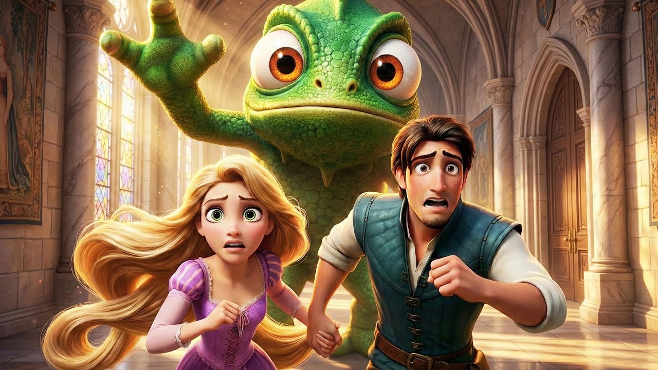 Out of Control 🌿😱 Giant Pascal Forces Rapunzel and Flynn to Run🔥❌ | Funny Tangled Animation