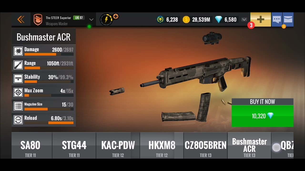 buying Best assault rifle in sniper 3D