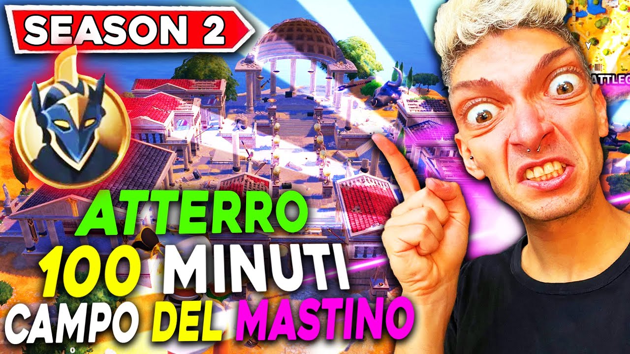 ATTERRO PER 100 MINUTI al CAMPO DI BATTAGLIA DEL MASTINO nel CAPITOLO 5 di FORTNITE !!