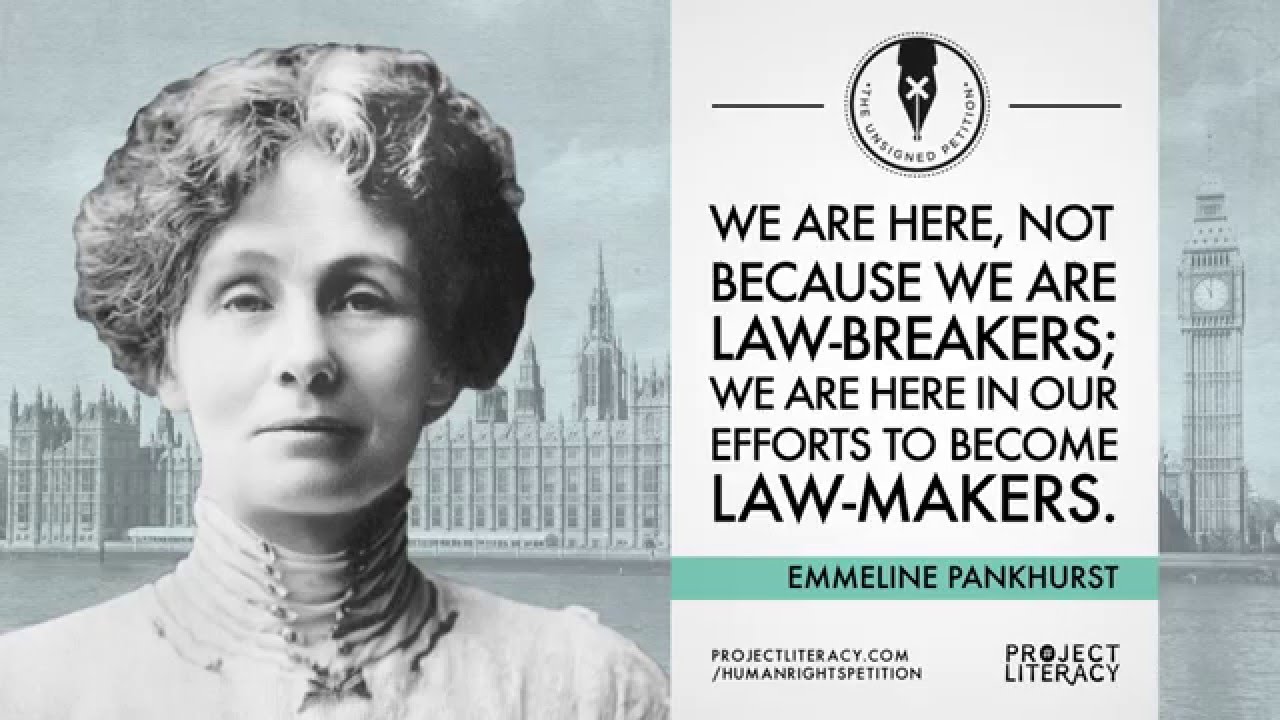 Project Literacy Emmeline Pankhurst Quote Youtube