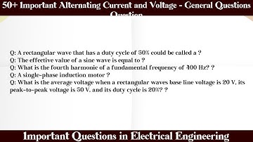 MCQ Questions Alternating Current and Voltage - General Questions with Answers