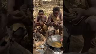 Inside the Hadzabe Tribe: Cooking &amp; Eating in the Wild Forest 🌍 #Shorts #Cooking #Food #nature#facts