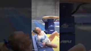 Gymnast Tumbles Awkward Over Vault During Practice #gymnastics #gym #pro #fail #athlete