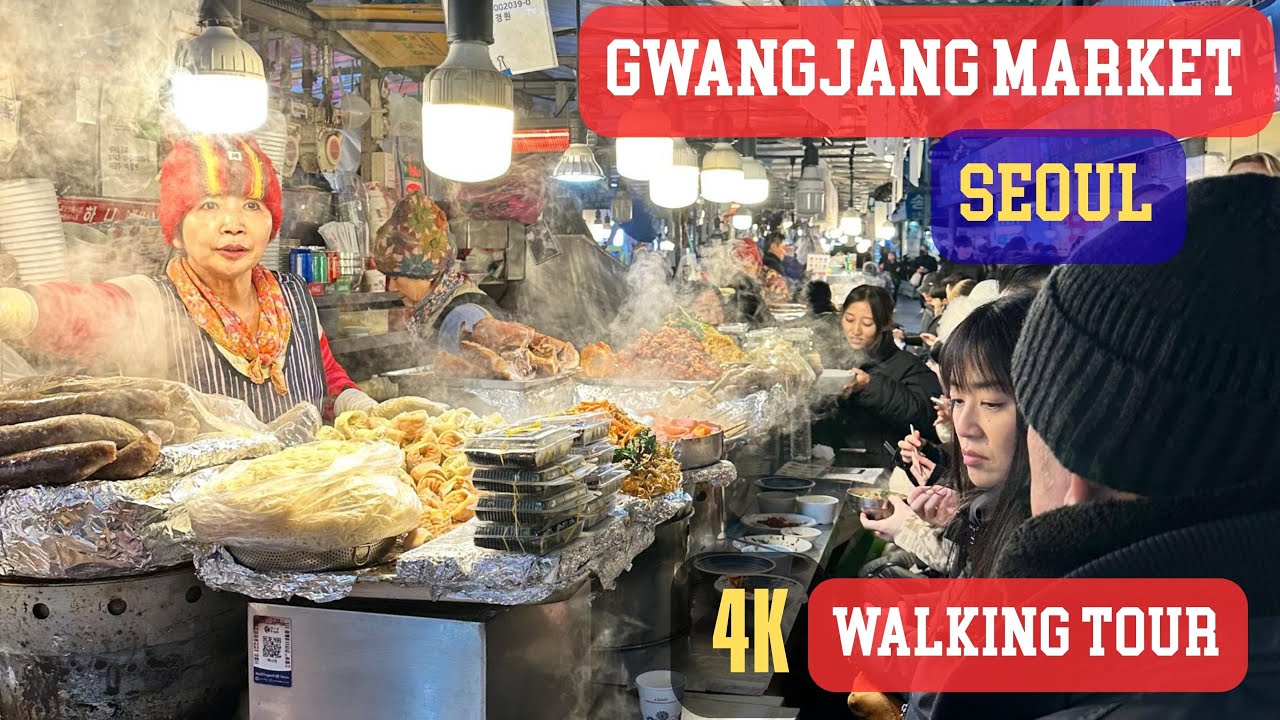 Gwangjang Market Walking Tour | Seoul 4K