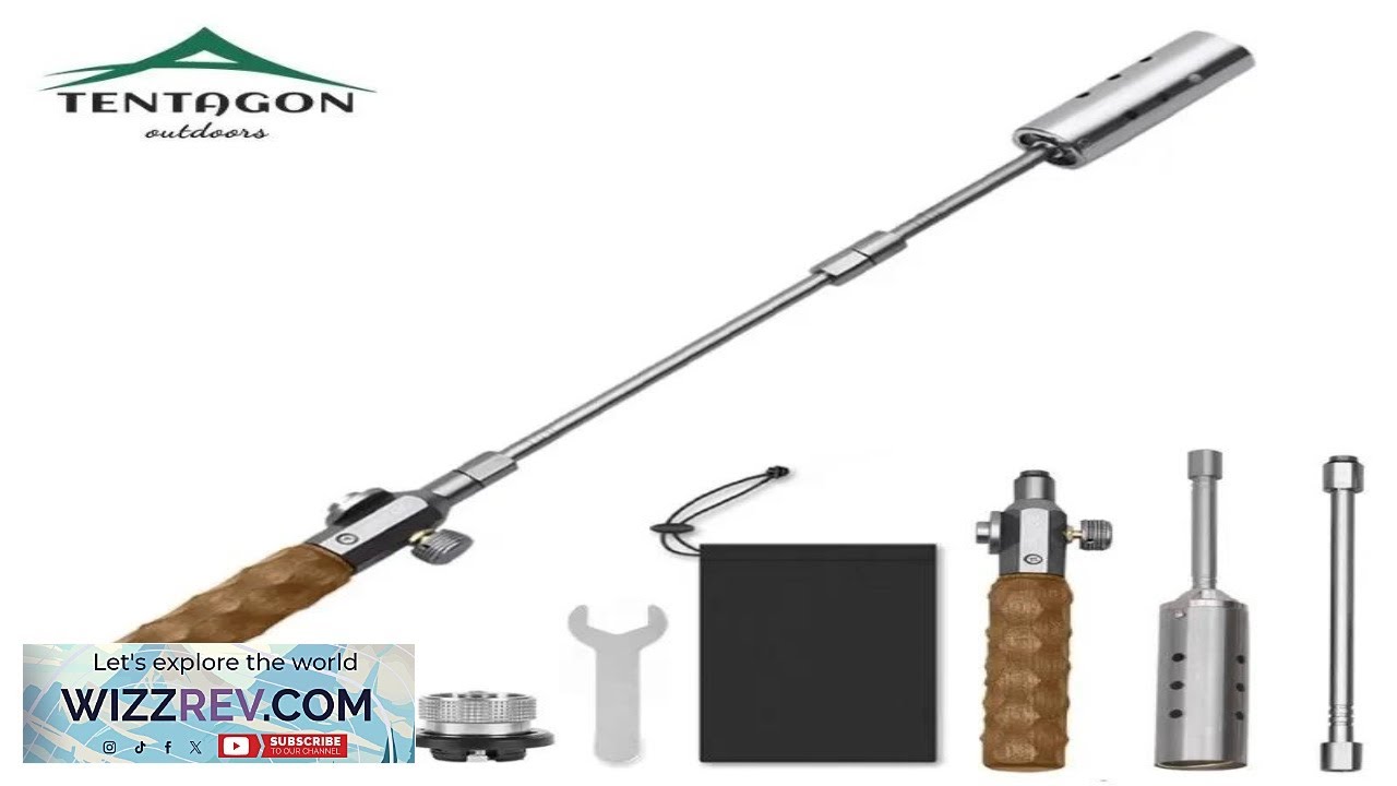 Wood Handle Removable Three stage Gas Burner Gun Outdoor Camping Torch Cooking Bbq