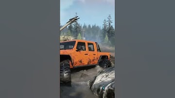 Off-roading in Snowrunner with a Jeep Gladiator #snowrunner #jeepgladiator #jeep #crawling