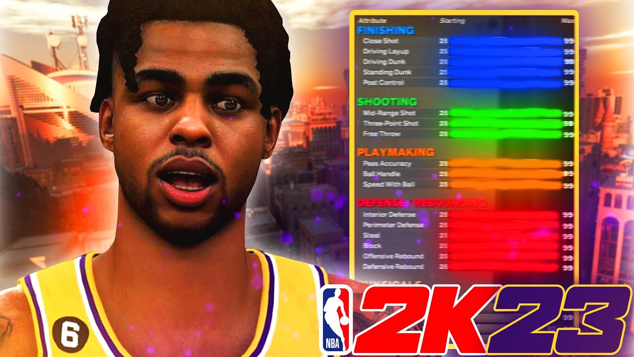 NBA 2K23 *RARE* D'ANGELO RUSSELL BUILD DYNAMIC PLAYMAKING 3LEVEL SHOT CREATING PG W/ OP