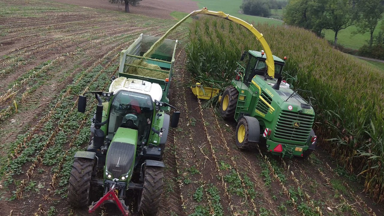 Mais Häckseln mit FH Hüsler, Fischer & Wey, Bucher Lohunternehmen.