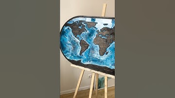 Карта МИРА из эпоксидной смолы 🌎 #resinart #epoxyresin #resin #worldmap #diy #эпоксиднаясмола #sea