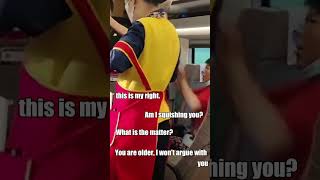 Angry Chinese man on a train #short