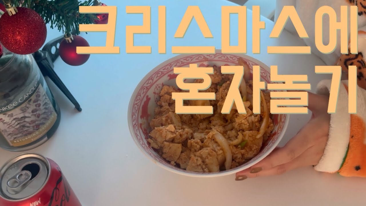 크리스마스주간일기2탄[마파두부덮밥해먹기 존맛냉동피자 추천] 혼자서도 잘노는 크리스마스