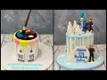 Paint Brush Palette Cake | Frozen Cake | Elsa & Anna Cake