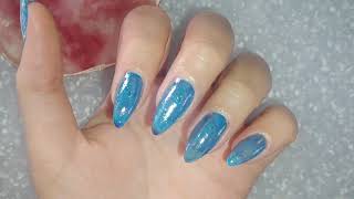 SEA FOAM OCEAN INSPIRED NAILS KIARA SKY BUILDER GEL OVERLAY NAILS WITH MAKARTT DND POLISH