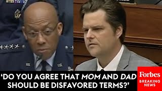 'You Don't Think It Disrespects People?': Matt Gaetz Grills General On 'Inclusive' Language Guidance