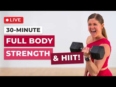 Live 30-minute Full Body Strength With Hiit Finisher