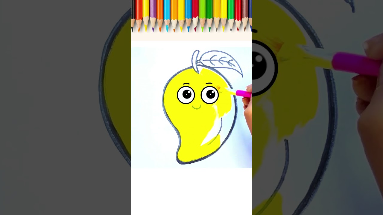 🥭 Mango Drawing for Kids |Easy Drawing, Coloring & Learning 