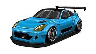 Coloring vector car illustration . inkscape . speedart