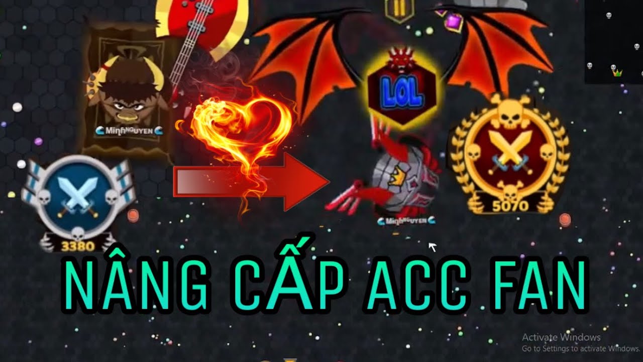 Evowars.io🗡️Thực hiện thử thách: Nâng cấp acc fan– kết quả hóa acc quái vật😁😁