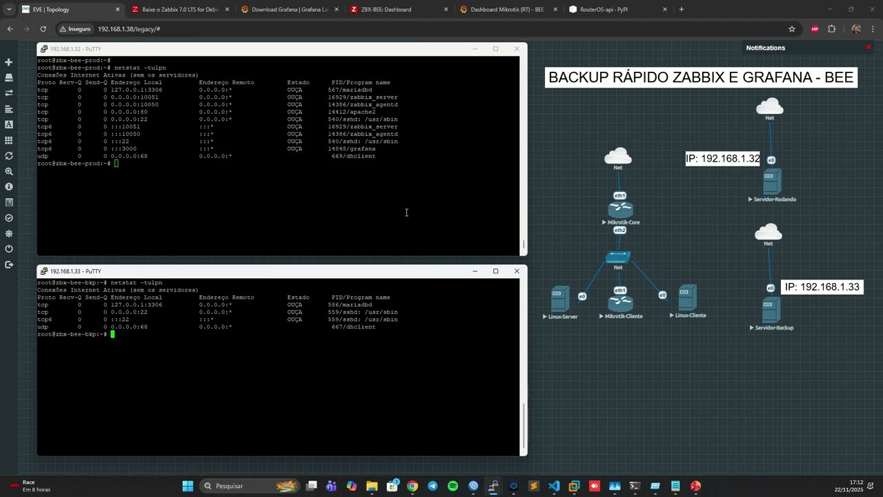 Tutorial Passo a Passo Backup Rápido Zabbix e Grafana - (BEE 2025)
