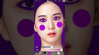KIM JISOO PURPLE MAKEOVER 💜 #Kpop #Jisoo #BLACKPINK #Shorts