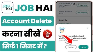 job hai app account delete kaise kare | how to delete job hai account | job hai profile delete