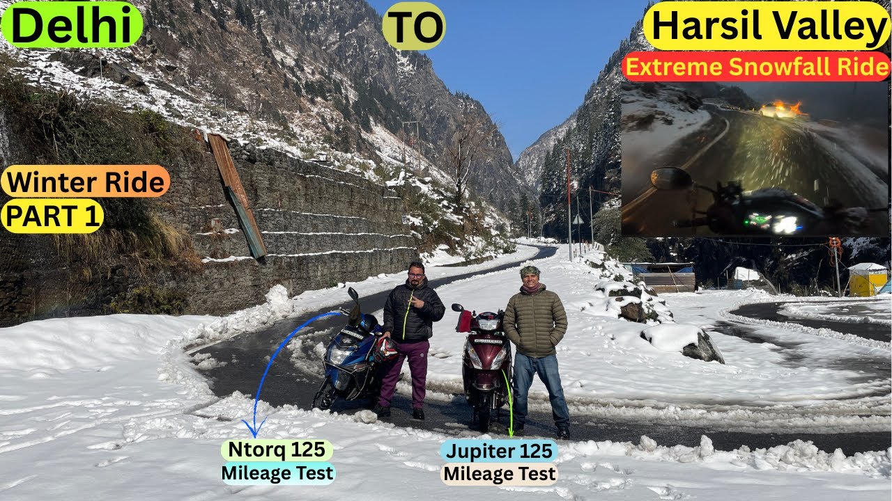 First Time Heavy Snowfall Me Scooty Riding 🥶| TVS Jupiter 125 | TVS Ntorq 125 | Long Ride