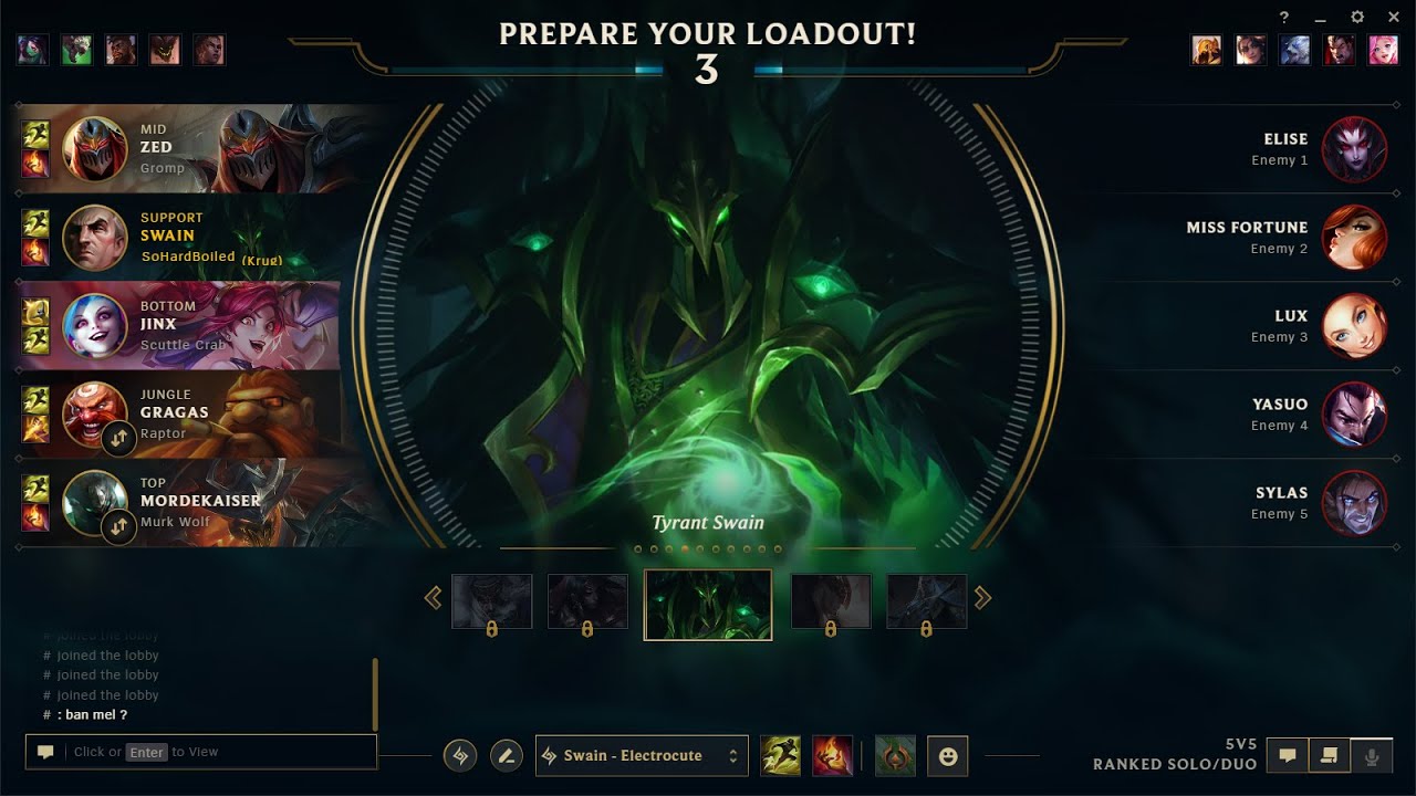 League of Legends Swain Support (Electrocute)