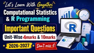 Computational Statistics &R Programming important questions 2026 #statistics #importantquestions#yt 