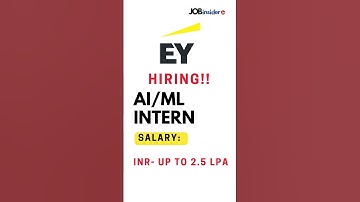 [Apply Now] EY Internship for Students 2023 | AI/ML Internship | Bangalore Job | Kochi Job