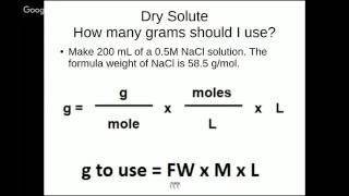 Lab 2 Part 1: Making Solutions From A Dry Solute