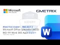 MOS Word 365 Expert - Practice Exam 1 | Project 2
