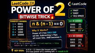 Power of 2 | Bitwise Trick 🔥 LeetCode 231 Explained