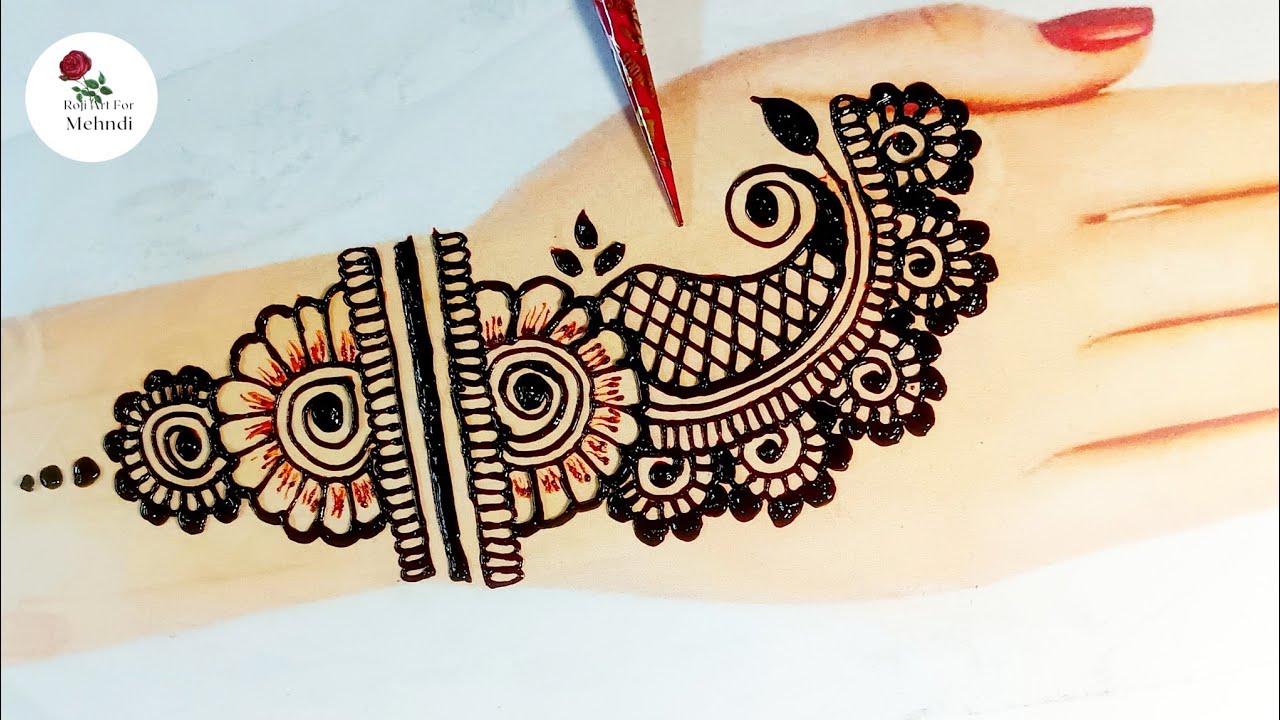 Easy stylish backhand mehndi design | Simple mehndi design | mehndi ka ...
