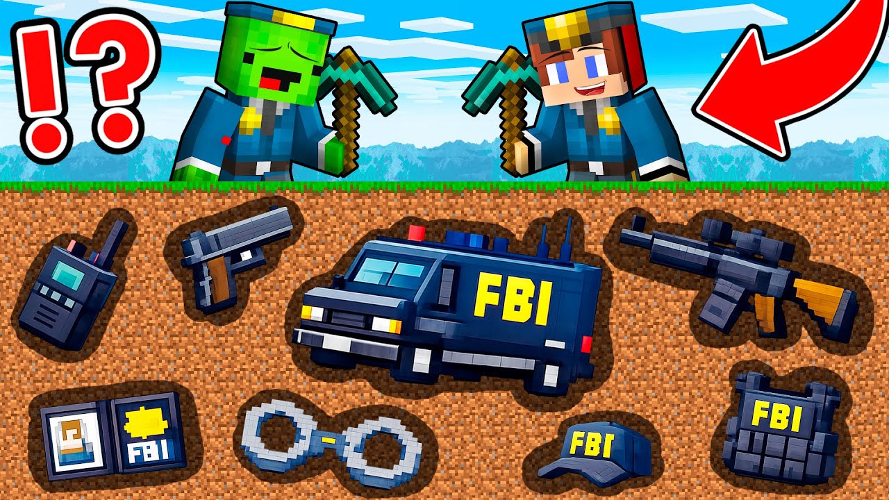 JJ and Mikey FBI Mine Battle - Maizen in Minecraft ! (Maizen)