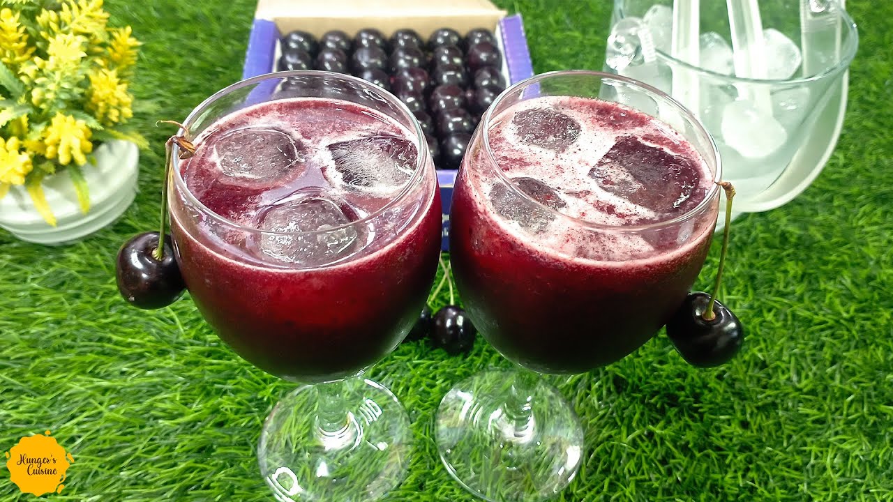 Fresh Cherry Juice | recipe in Urdu/Hindi | by Hunger's Cuisine