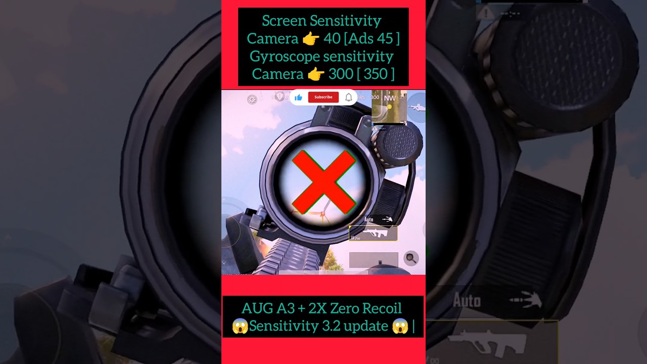 Aug A3 + 2X Zero Recoil Sensitivity 3.2 update 😱 | 