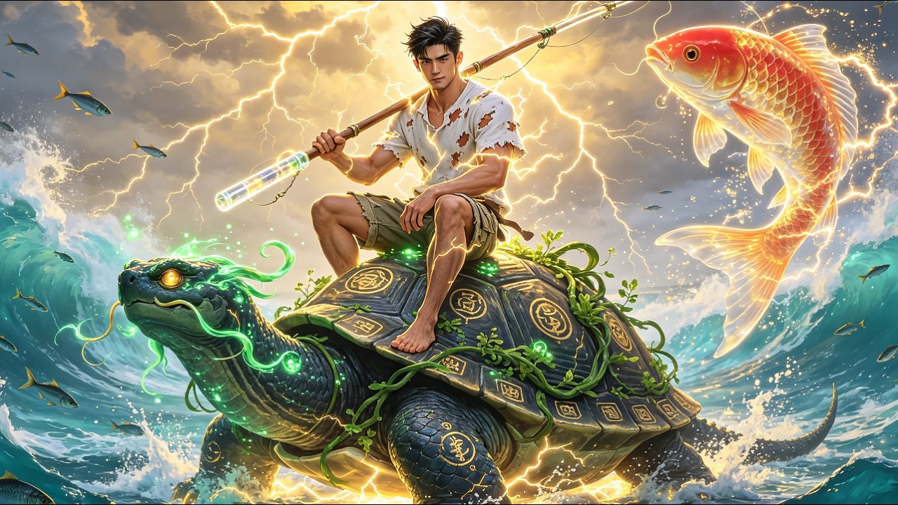 🐟貧乏青年が落ちぶれた鯉に転生、釣りシステムを獲得し、🐢千年の亀を従え、海を統治する!#歴史 #転生