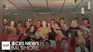 Marty Bass celebrates retirement with his Baltimore Orioles Section 34 friends