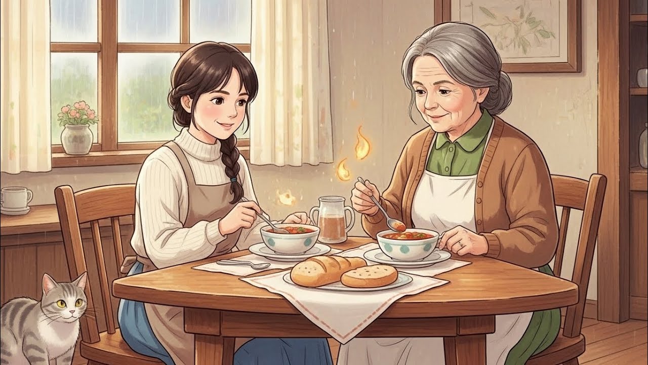 A girl Morning in the  Brewing Tea|| gibali animation video #ghibli 
