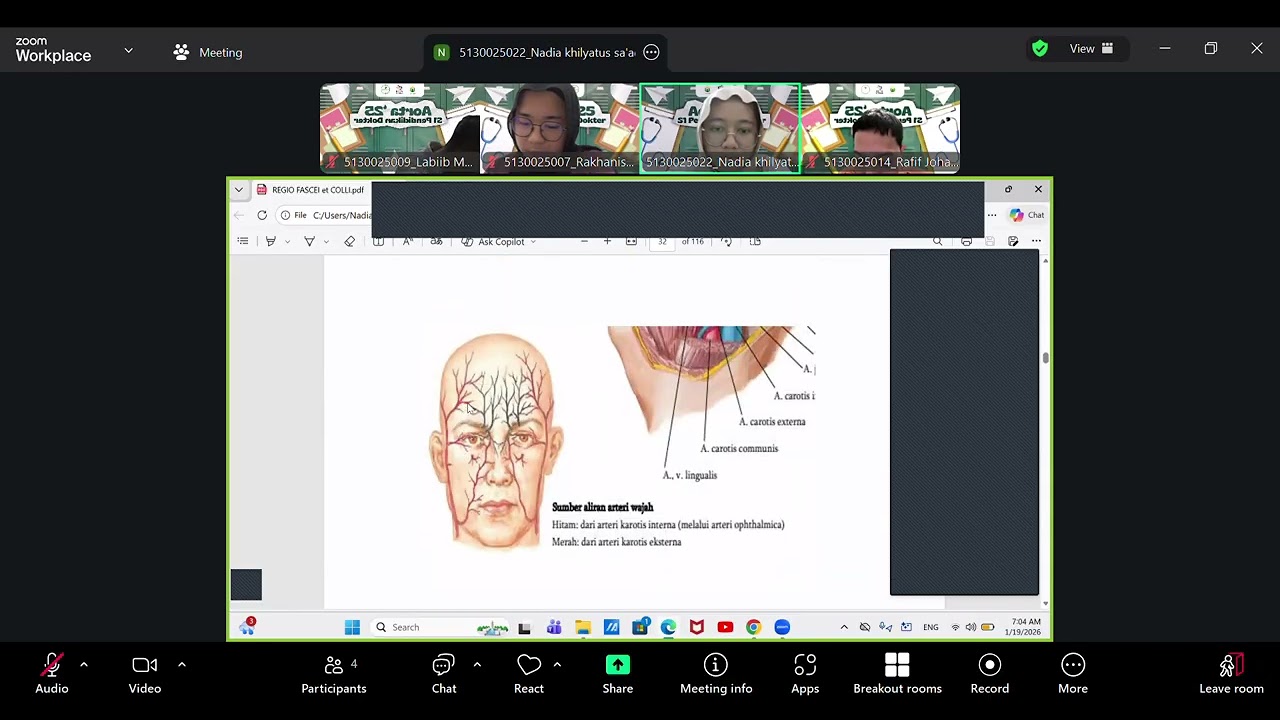 KELOMPOK 37Regio Faceii, Colli, Cavum Oris, Nasi, Cranium, Meningen, Ventrikuli, Vaskularisasi Otak